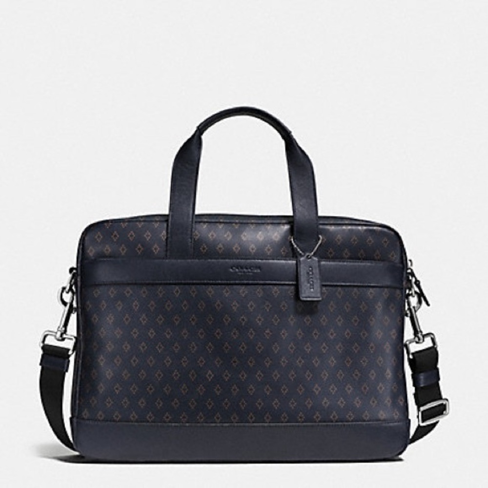 Coach Men’s Hamilton Leather Briefcase in Blue